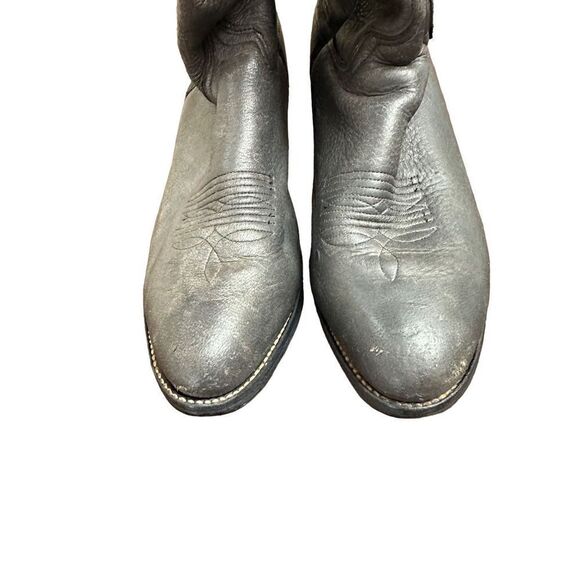 Abilene Men’s Western Gray Leather   Mid -Calf Boots - Picture 4 of 14